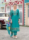 Venesiaa By Karissa Viscose Threadwork Kurti With Bottom Dupatta Exporters In India
